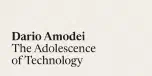 Dario Amodei — The Adolescence of Technology